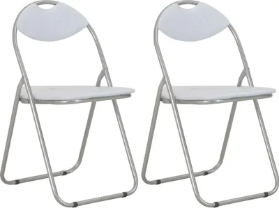 Produktbild von Klappbare Esszimmerstühle 2 Stk. Weiß Kunstleder
