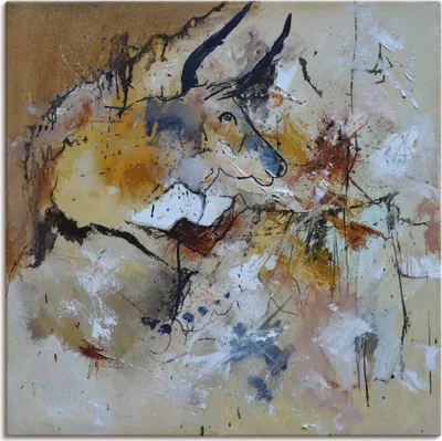 Produktbild von ARTland Leinwandbild Abstrakt Stier Größe: 70x70 cm