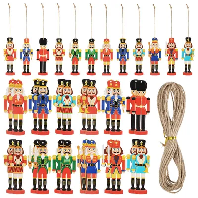 36 Nussknacker-Ornamente aus Holz, bunt, 13 cm, für Weihnachtsbaum