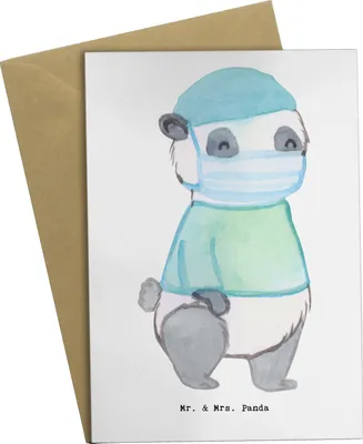 Produktbild von Mr. & Mrs. Panda babykarte Operationsassistent Herz - Weiß - Geschenk, OP, Krankehaus, einladungskarten, Arzt, osterkarten, hochzeitskarten, Ausbildung, krank, OTA