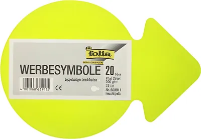 Produktbild von Werbe-Zirkelpfeil 23cm 20 Stück Leuchtgelb