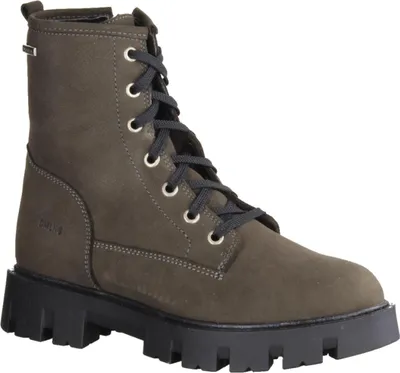 Image de Däumling 520011-M86 Bottes pour filles, cuir, marron asphalte, doublure chaude, imperméable - Chaussures pour enfants Bottes fourrées pour enfants taille 18 - 42, marron, cuir +sympatex imperméable