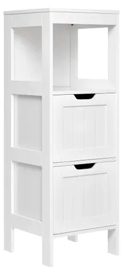 Produktbild von Badezimmerschrank mit 2 Schubladen, verstellbar, modern, Weiß, 30 x 30 x 89 cm