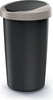 Immagine prodotto di Odpadkový koš COMPACTA R FLAP recyklovaný černý s světle hnědým víkem, objem 25l