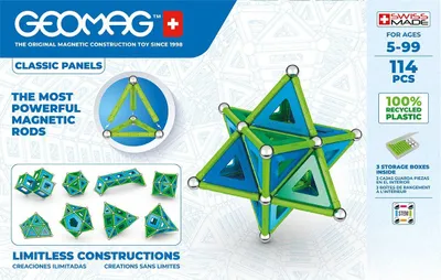 Produktbild von Geomag Bauset Classic Panels Green Line 114 Teile Magnetspielzeug