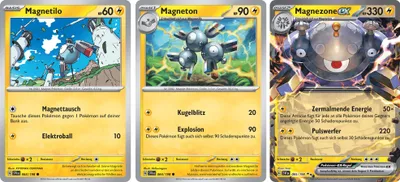 Produktbild von Magnetilo & Magneton & Magnezone ex Doppelstern SET Karmesin & Purpur 63-65/198 Sammelkarten Pokemon Einzelkarten