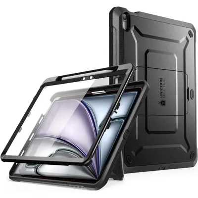 Produktbild von Supcase, iPad Air 13 2024 / 13 2025 stoßfeste Rundumhülle mit Ständer, Schwarz