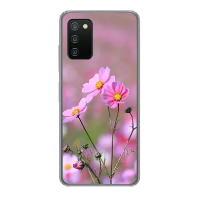 Produktbild von MuchoWow® Handyhülle Schutzhülle Hülle für Samsung Galaxy A03s Blumen - Draußen - Rosa Silikon Softcase Handy Hülle - Schutz
