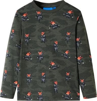 Produktbild von vidaXL Kinderpyjama mit Langen Ärmeln Khaki 92