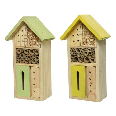 Produktbild von Insektenhotel Gelb Holz Bienenhaus Nützlingshotel Garten Nistkasten Nisthilfe Naturschutz H26 cm