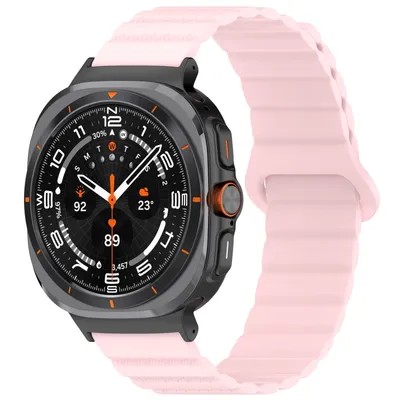 Image de Pour Samsung Galaxy Watch Ultra 47 mm Bracelet magnétique en silicone à motif à pois Rose