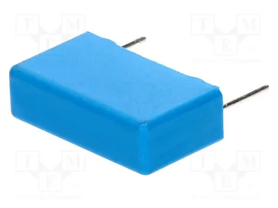 Zdjęcie produktu dla 1 x Kondensator: 15 mm, pojemność 470 pF, tolerancja 5%, wymiary 5,5 x 10,5 x 18 mm, napięcie 700 VAC, model PHE448SB3470JR06