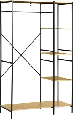 Image de Portemanteau - Porte-manteau - 4 étagères - tringle à vêtements - 100×46×170,5 cm - Autonome