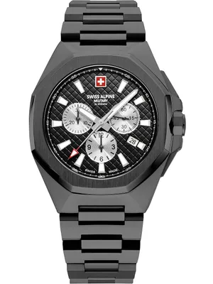Produktbild von Swiss Alpine Military Herren Uhr Chronograph Analog Quarz 7005.9177SAM Edelstahl