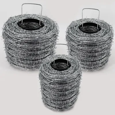 Produktbild von 200m Stacheldraht verzinkt 1,6/1,7mm für Wildzaun Forstzaun Knotengeflecht
