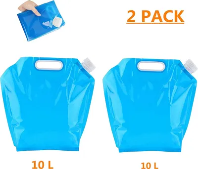 Obrázok produktu pre Skladacia nádoba na vodu, prenosná, 2 ks, 10 litrov, nádoba na pitnú vodu, vodný vak na turistiku, kempovanie, piknik, cestovanie, grilovanie