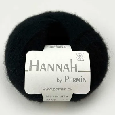 Immagine prodotto di Hannah by Permin – Filato in merino, seta e cashmere (07 nero)