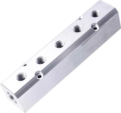 Image de Bloc de distribution d'air en aluminium pour pneus 2x1/2" et 5x 1/4" Technic AC0071