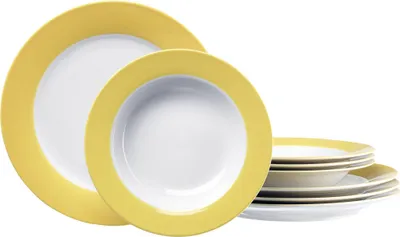 Obrázek produktu pro Ritzenhoff & Breker DOPPIO jídelní servis 8 ks, sada nádobí, servis, kulatý, porcelán, žlutá, 596656