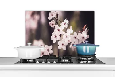 Produktbild von KitchenYeah®  Spritzschutz Küche - Küchenrückwand - Wandschutz für Herd und Spüle - Blumen - Weiß - Natur - Pflanze - Blüte 60x40 - Alu-Dibond (Alternative zum Spritzschutz aus Glas) - Hitzebeständig