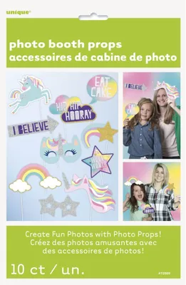 Produktbild von Fotobox Requisiten "Einhorn-Party" 10er-Set | Mehrfarbig