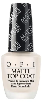 Produktbild von OPI Basics Matte Top Coat, 15 ml, Transparent, Ausblasschutz, Mattierend, Matt, Pinsel, Flasche