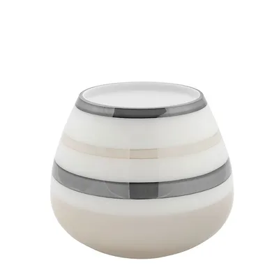 Produktbild von Fink LAPAZ, Vase, Glas, greige, grau, weiß, L. 22 cm, B. 22 cm, H. 19 cm, D. 22 cm Höhe: 19.00 cm Breite: 21.80 cm Tiefe: 21.80cm Durchmesser: 21.80 cm 115345