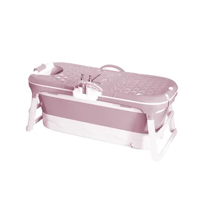 Produktbild von Faltbare Badewanne Erwachsene Mobile Badewanne Faltbadewanne Klappbare Badewanne für Badezimmer SPA 118x60x53cm Rosa
