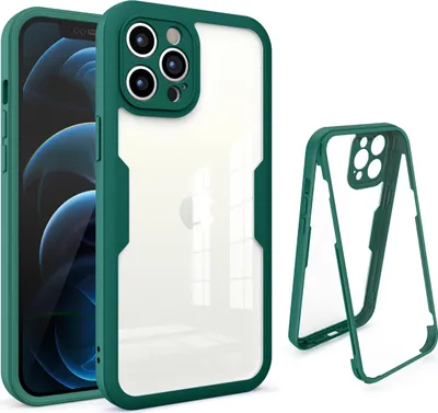Immagine prodotto di custodia per iPhone 12 Pro, protezione completa a 360° con protezione del display integrata per iPhone 12 Pro Verde