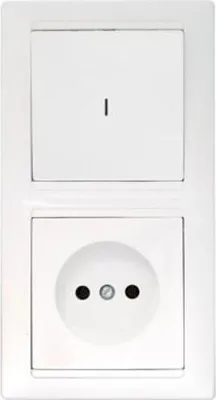 Produktbild von Lichtschalter + Steckdose ohne Erdung Unterputz Block Premium serie STILE Weiß