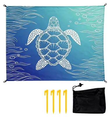 Produktbild von Mikrofaser Strandtuch 210 x 200 cm, Extra Großes Strandhandtuch, Weich, Leicht, Schnell Trocknend, Für Strand und Camping