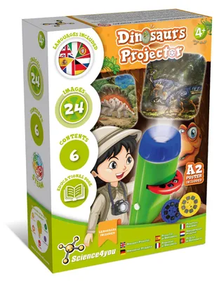 Immagine prodotto di Torcia Science4you Dino per bambini dai 4 anni in su - Giocattoli dinosauri: torcia proiettore con 24 immagini, poster di dinosauri - Regalo a tema dinosauri, paleontologia e giocattoli didattici per bambini dai 4 anni in su