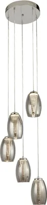Produktbild von LED Hängeleuchte Metall 3000 K warmweißes Licht 821 lm D: 35 cm rund H: max. 150 cm Chrom Rauchgrau Modern
