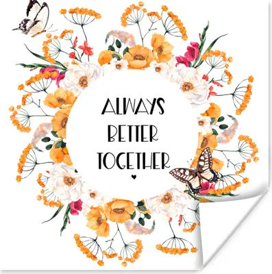 Produktbild von MuchoWow® Poster Zitate - Sprichwörter - Gemeinsam immer besser - Familie 100x100 cm - Babyzimmer