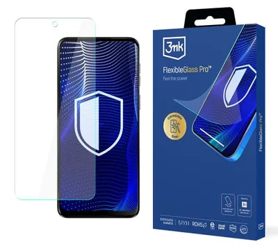 Productafbeelding van 3mk Hybride glas compatibel met Motorola Moto G55 5G, FlexibleGlass Pro, Onbreekbaar glas 7H, 400% schermversterking, 0,3 mm dikte, Eenvoudige montage