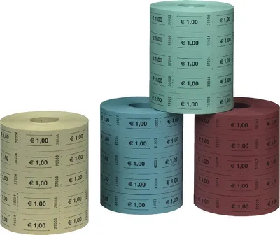 Produktbild von Wertmarken EUR 1 5x1000 Stück farblich sortiert Packung mit 8 Stück