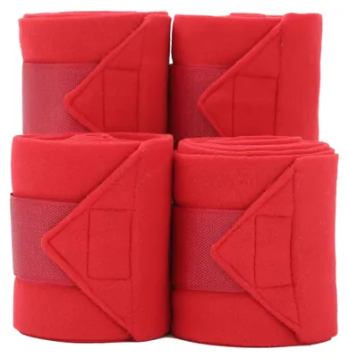 Fleece Dressur Polo Bandagen Set von 4, Rot