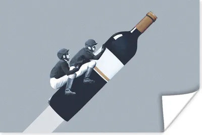 Produktbild von MuchoWow® Poster Flasche - Männer - Vintage 90x60 cm - Schlafzimmer