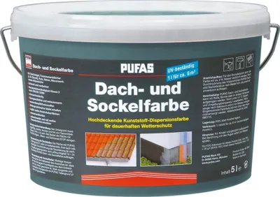 Produktbild von PUFAS Dach- und Sockelfarbe - betongrau 962 - 5 Liter