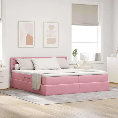 Image de Maison Exclusive - Lit à sommier LED avec matelas Rosa 200 x 200 cm en velours
