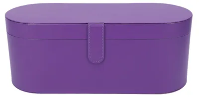 Image de Sac de voyage pour accessoires de coiffure, étui de transport enPolyuréthanepour sèche-cheveux, résistant aux rayures et aux éclaboussures, boîte de rangement pour outils de coiffure, idéal pour une utilisation à la maison, couleur violette
