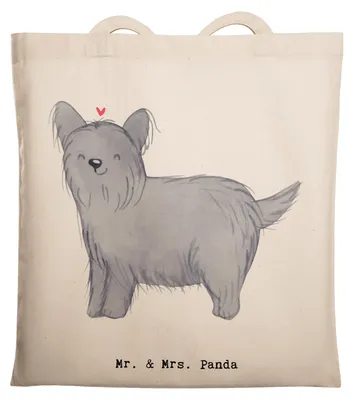 Produktbild von Mr. & Mrs. Panda Jutebeutel Skye Terrier Moment - Transparent - Geschenk, Jutetasche, Laptoptasche, Einkaufstasche, Tote Bag, Tasche, canvas