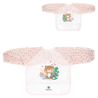 Produktbild von Kikkaboo Babylatz Savanna, Langarm-Lätzchen mit Krümelfänger, wasserdicht pink