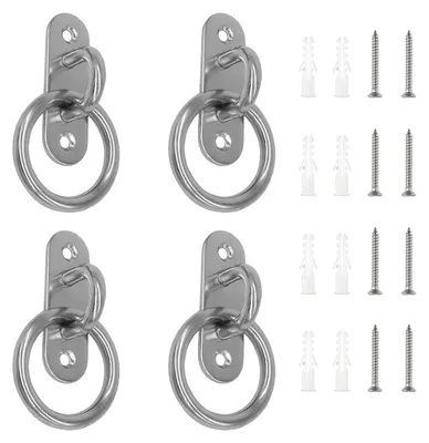 Produktbild von 4 Stück Edelstahl-Augenplatten mit Schrauben zur Befestigung