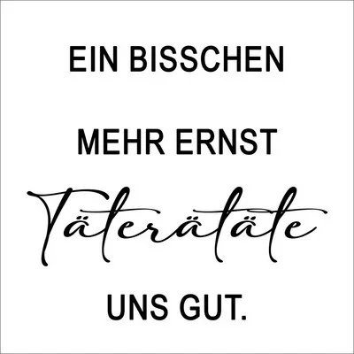 Produktbild von Glasbild Täterätäte 20x20 cm, Wanddekoration mit typografischem Motiv