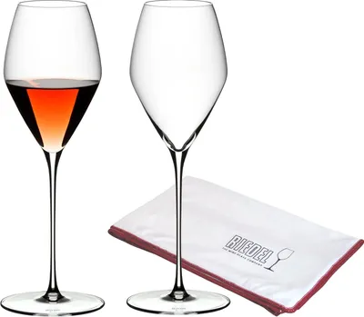Produktbild von Riedel VELOCE Rosé Weinglas 2er Set + Poliertuch