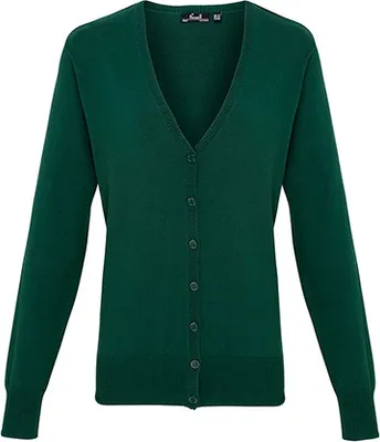 Produktbild von Premier Workwear PR697 | Damen Button Through Knitted Cardigan + - Farbe: Bottle - Größe: 4XL (22)