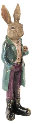 Produktbild von Clayre & Eef Dekorationsfigur Kaninchen 24 cm Braun Kunststoff