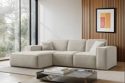 Produktbild von Kaiser Möbel Ecksofa, Sofa L form, Couch L form Siena L stoff Salvador Ecru Links