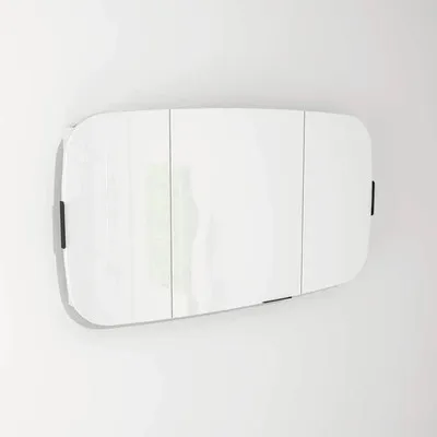 Obrázok produktu pre Zrkadlová skrinka bez osvetlenia Devo Oval 110 x 13,8 x 60 cm alpine white/čierna